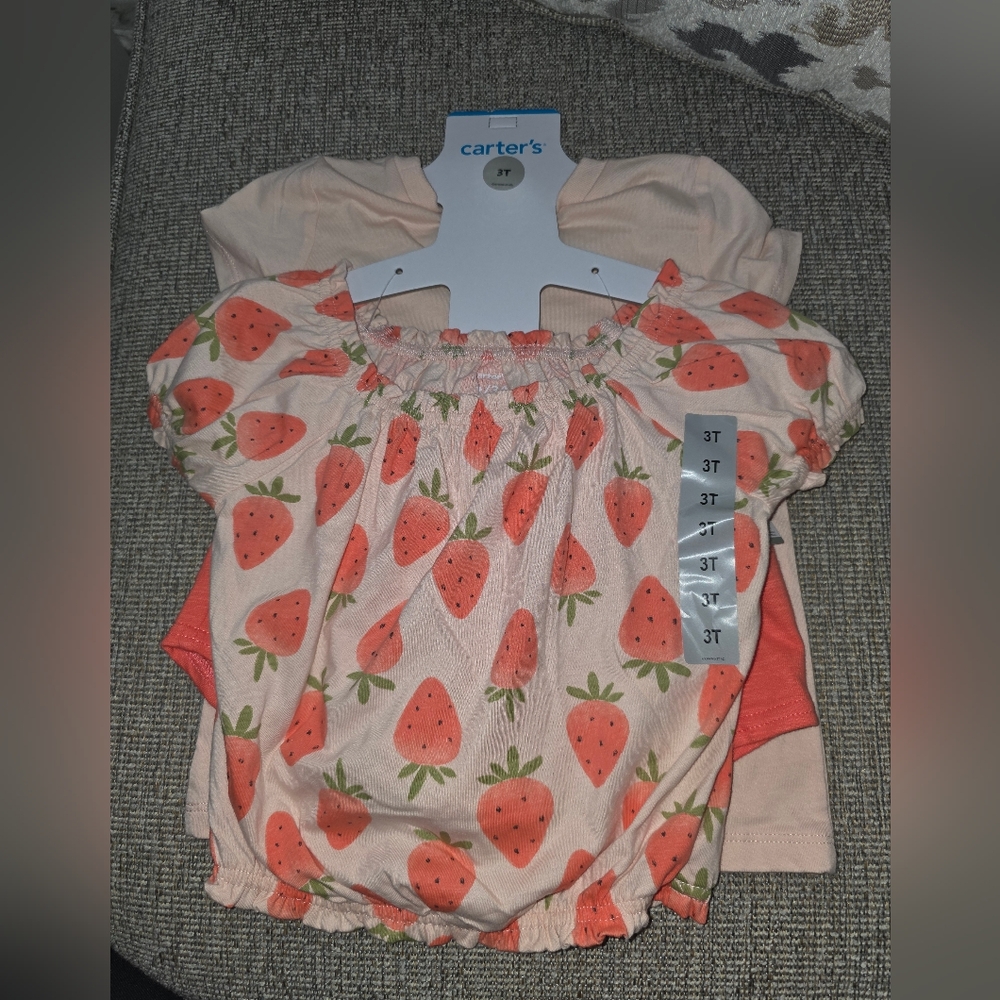 Carter's Pink Strawberry Print Kids Tee Nwt